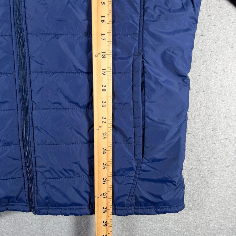 Asics Mens Blue Puffer Hooded Jacket Lightweight Full Zip‎ Athletic Sportswear